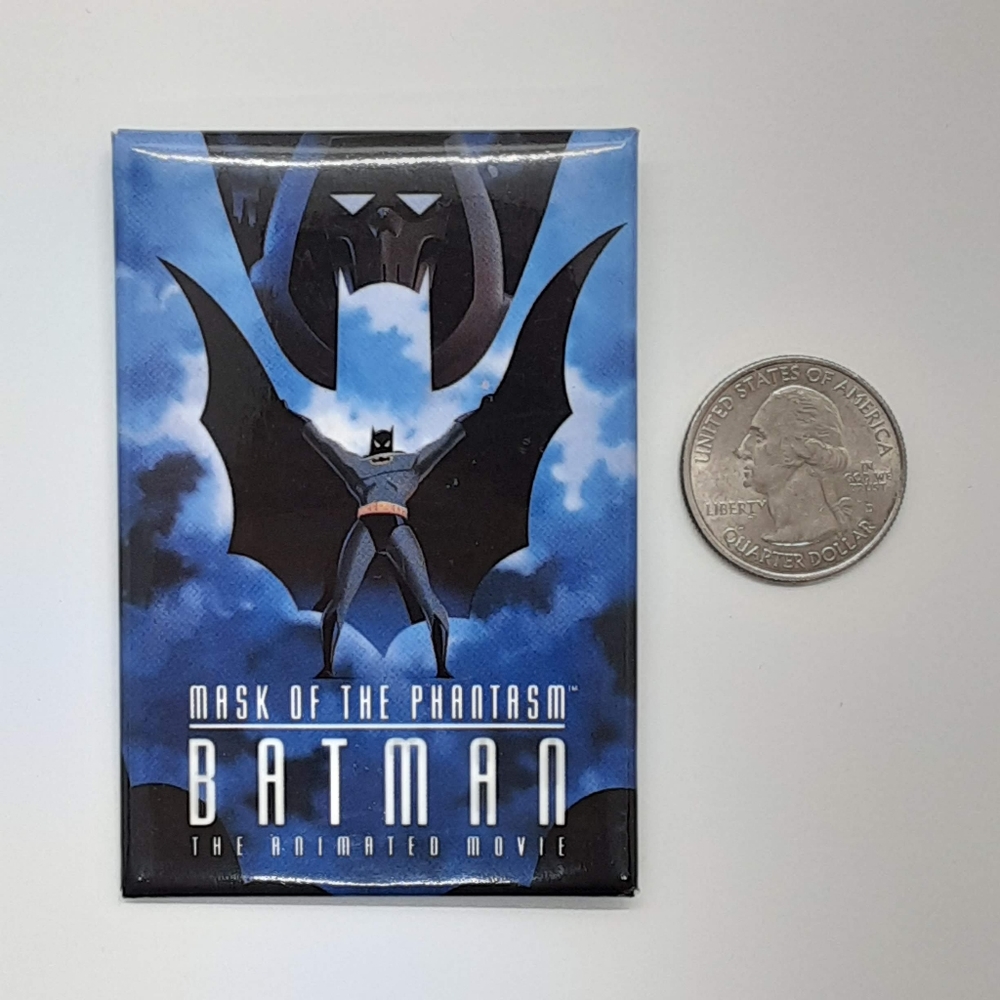 Vintage 1993 DC Comics Batman Mask of the Phantasm Movie Promo Button 2"x3" Pin - Picture 2 of 3